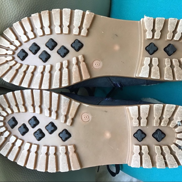 Women’s APRES blue faux fur zip up ankle winter boots size 8 - Picture 6 of 7